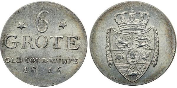 6 Grote Федеральні землі Німеччини Срібло Peter Friedrich Wilhelm (1754 - 1823)