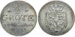 6 Grote 联邦州 (德国) 銀 Peter Friedrich Wilhelm (1754 - 1823)