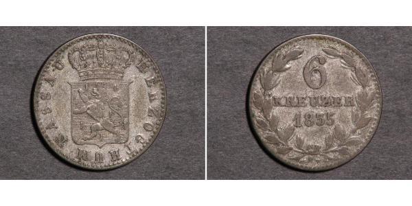 6 Kreuzer Duché de Nassau (1806 - 1866) / States of Germany Argent Adolphe (grand-duc de Luxembourg)