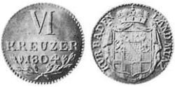 6 Kreuzer Grand-duché de Bade (1806-1918) Argent 