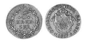 6 Kreuzer Grand-duché de Bade (1806-1918) Argent 