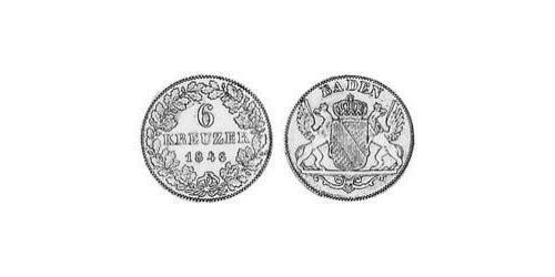 6 Kreuzer Grand Duchy of Baden (1806-1918) Argento 