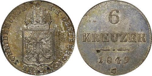 6 Kreuzer Impero austriaco (1804-1867) Argento 