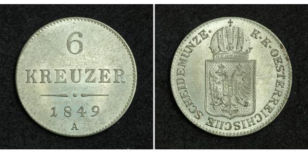 6 Kreuzer Impero austriaco (1804-1867) Argento 