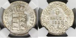 6 Kreuzer Regno di Württemberg (1806-1918) Argento 