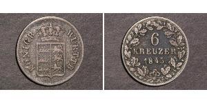 6 Kreuzer Regno di Württemberg (1806-1918) Argento 