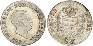 6 Kreuzer Regno di Württemberg (1806-1918) Argento Guglielmo I di Württemberg