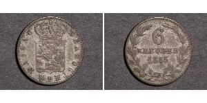 6 Kreuzer Stati federali della Germania / Nassau (stato) (1806 - 1866) Argento Adolfo di Lussemburgo