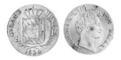 6 Kreuzer Regno di Baviera (1806 - 1918) Argento Ludovico I di Baviera (re)(1786 – 1868)
