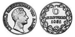 6 Kreuzer Grand Duchy of Baden (1806-1918) Argento 