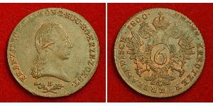 6 Kreuzer Sacro Imperio Romano (962-1806) Cobre Francis II, Holy Roman Emperor (1768 - 1835)