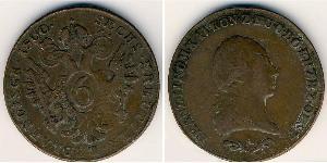 6 Kreuzer Sacro Imperio Romano (962-1806) Cobre Francis II, Holy Roman Emperor (1768 - 1835)