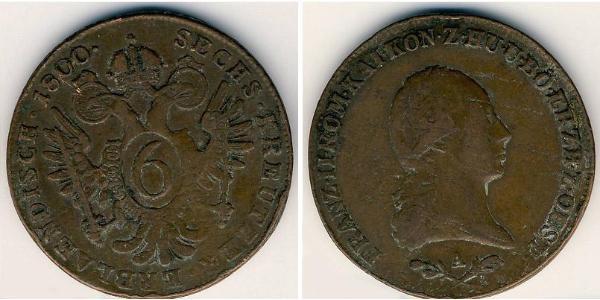 6 Kreuzer Holy Roman Empire (962-1806) Copper Francis II, Holy Roman Emperor (1768 - 1835)