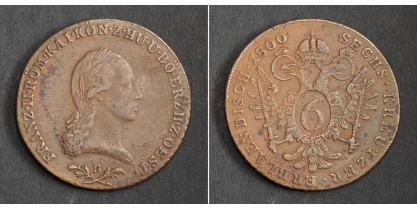 6 Kreuzer Saint-Empire romain germanique (962-1806) Cuivre Francis II, Holy Roman Emperor (1768 - 1835)