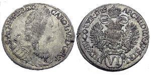 6 Kreuzer Austria Plata 