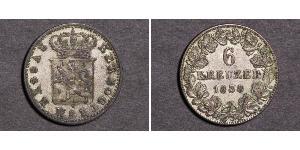 6 Kreuzer Ducado de Nassau (1806 - 1866) / States of Germany Plata Adolfo de Luxemburgo