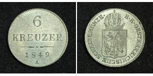 6 Kreuzer Imperio austríaco (1804-1867) Plata 