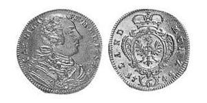 6 Kreuzer Principado de Ansbach (1398–1792) Plata Charles William Frederick, Margrave of Brandenburg-Ansbach (1712 – 1757)