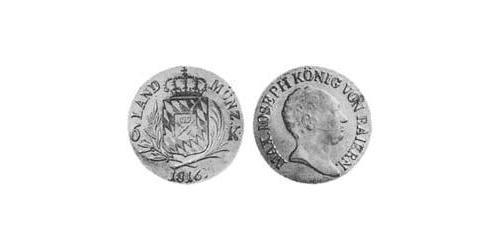 6 Kreuzer Reino de Baviera (1806 - 1918) Plata 