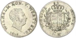 6 Kreuzer Reino de Wurtemberg (1806-1918) Plata Guillermo I de Wurtemberg