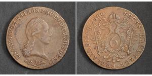 6 Kreuzer Sacro Romano Impero (962-1806) Rame Francis II, Holy Roman Emperor (1768 - 1835)