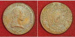 6 Kreuzer Sacro Romano Impero (962-1806) Rame Francis II, Holy Roman Emperor (1768 - 1835)