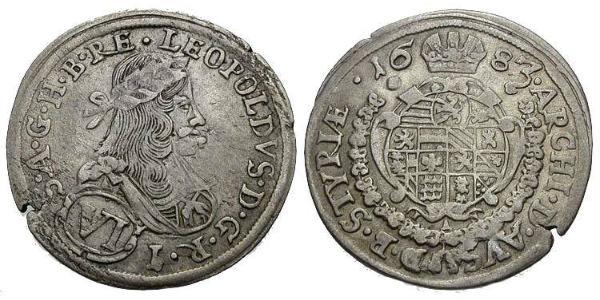 6 Kreuzer Austria  Silver 