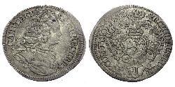 6 Kreuzer Bohemia Silver Charles VI, Holy Roman Emperor (1685-1740)