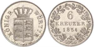 6 Kreuzer Kingdom of Württemberg (1806-1918) Silver 