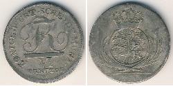 6 Kreuzer Kingdom of Württemberg (1806-1918) 銀 