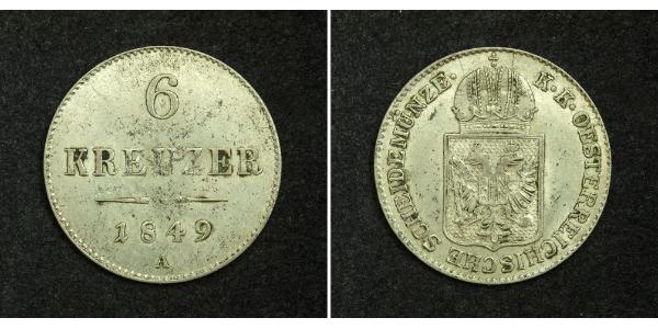 6 Kreuzer 奧地利帝國 (1804 - 1867) 銀 
