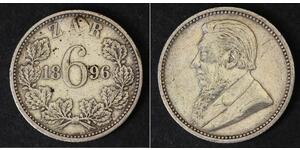 6 Penny Afrique du Sud Argent 