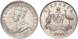 6 Penny Ôstralie (1788 - 1939) Argent George V (1865-1936)