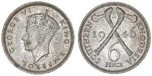 6 Penny Southern Rhodesia (1923-1980) Argento Giorgio VI (1895-1952)