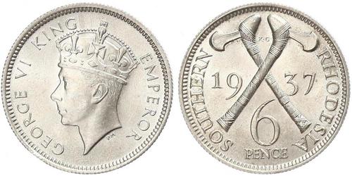 6 Penny Southern Rhodesia (1923-1980) Argento Giorgio VI (1895-1952)