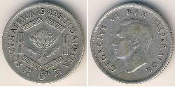 6 Penny Sudafrica Argento Giorgio VI (1895-1952)
