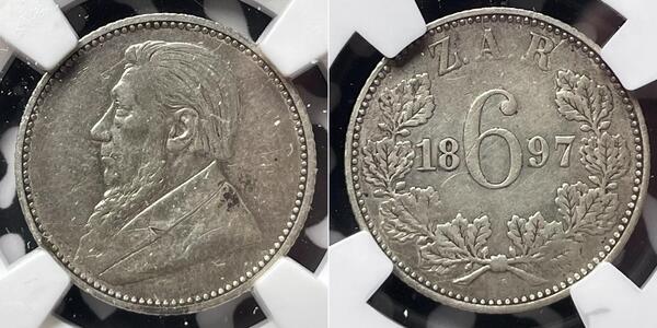 6 Penny Sudafrica Argento 