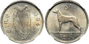 6 Penny Ireland (1922 - ) Copper/Nickel 