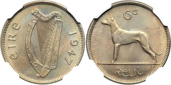 6 Penny Ireland (1922 - ) Copper/Nickel 