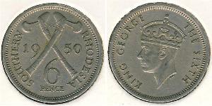 6 Penny Southern Rhodesia (1923-1980) Copper/Nickel George VI (1895-1952)