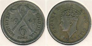 6 Penny Southern Rhodesia (1923-1980) Copper/Nickel George VI (1895-1952)