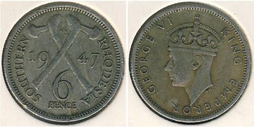 6 Penny Southern Rhodesia (1923-1980) Copper/Nickel George VI (1895-1952)