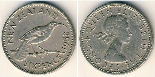 6 Penny Neuseeland Kupfer/Nickel 