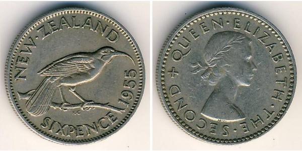 6 Penny Neuseeland Kupfer/Nickel 
