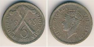 6 Penny Southern Rhodesia (1923-1980) Kupfer/Nickel Georg VI (1895-1952)