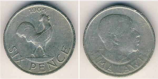 6 Penny Malaui Níquel/Cobre 