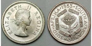 6 Penny Sudáfrica Plata Isabel II (1926-2022)