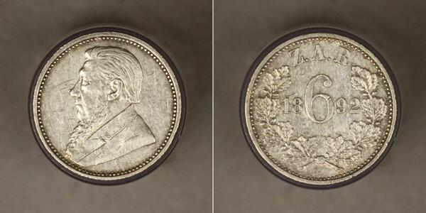 6 Penny Sudáfrica Plata 