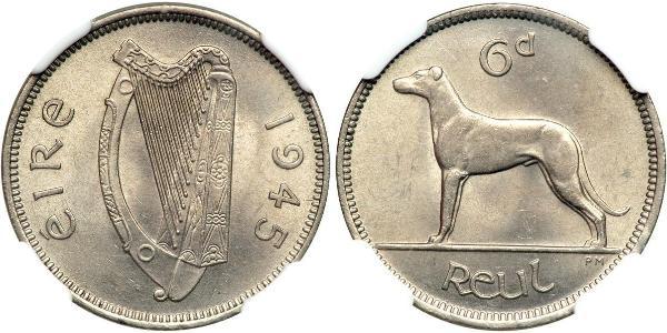 6 Penny Irlanda (1922 - ) Rame/Nichel 