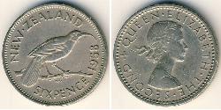 6 Penny Nuova Zelanda Rame/Nichel 